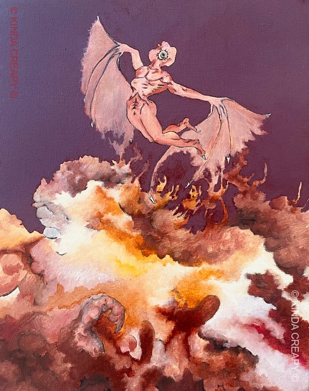 Génith - Peinture représentant une bataille mythologique sous une explosion de lumière.