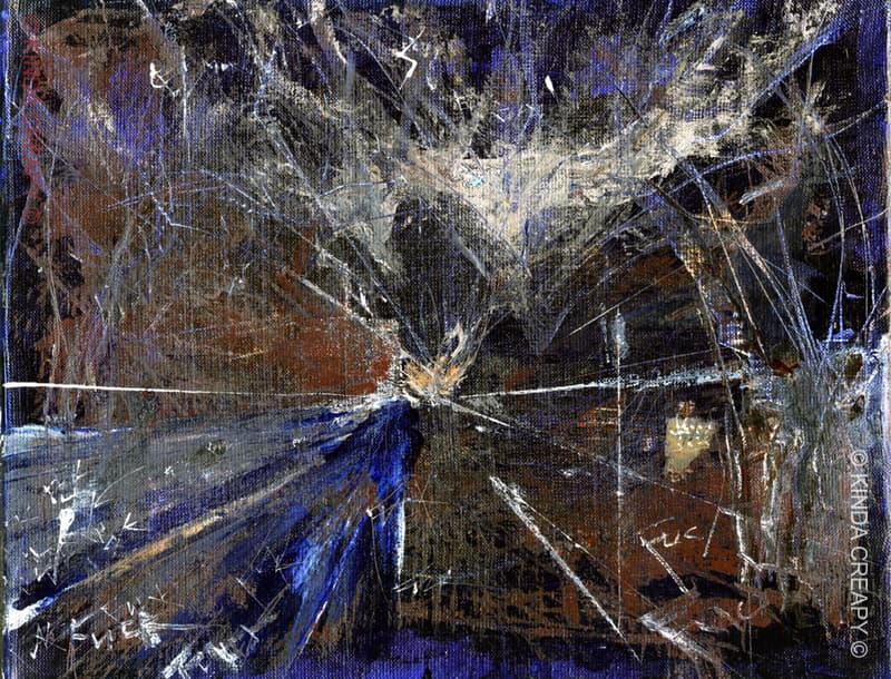 Explosion de formes lumineuses et sombres dans une scène cosmique.